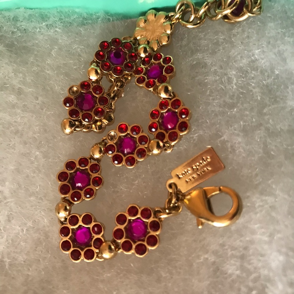 NWOT Kate Spade Gold and Red Bracelet